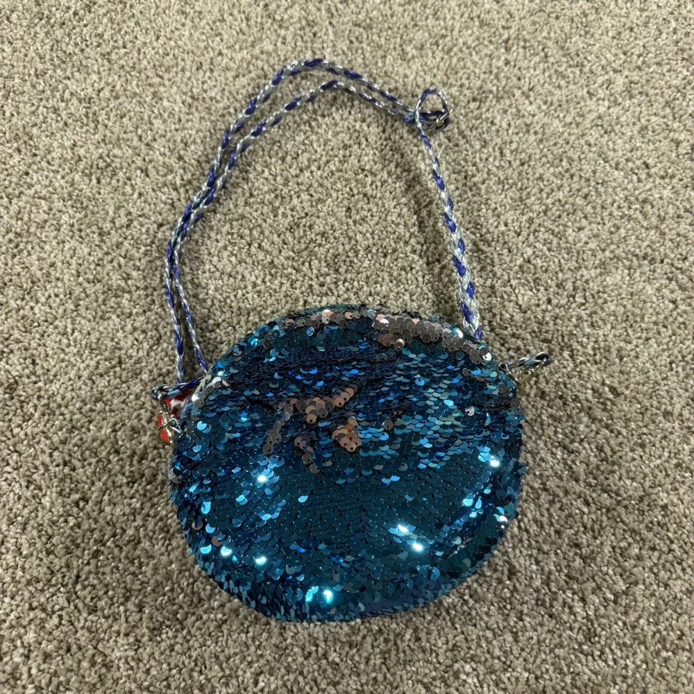 Ty Beanie Boos‎ Slush the Husky Blue Flip Sequin Crossbody Purse Kids Bag